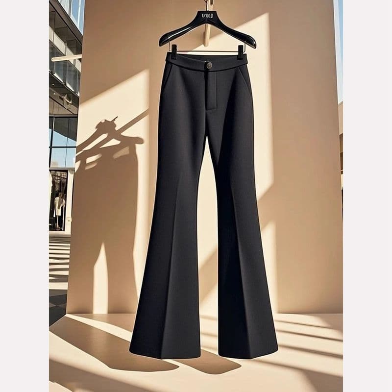 2026 Summer New Micro Flare Pants Women Black Slimming Stretch High Waist Fitted Petite Plus Size Casual Dress Pants