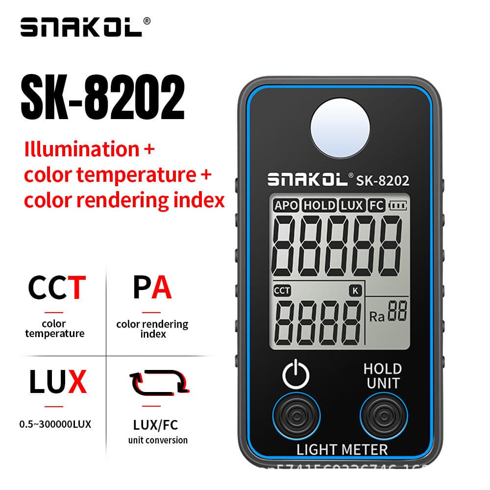 High-Precision Illuminance Meter Color Rendering Index & Color Temperature Tester Designer Lighting Digital Sensor Portable Light Meter