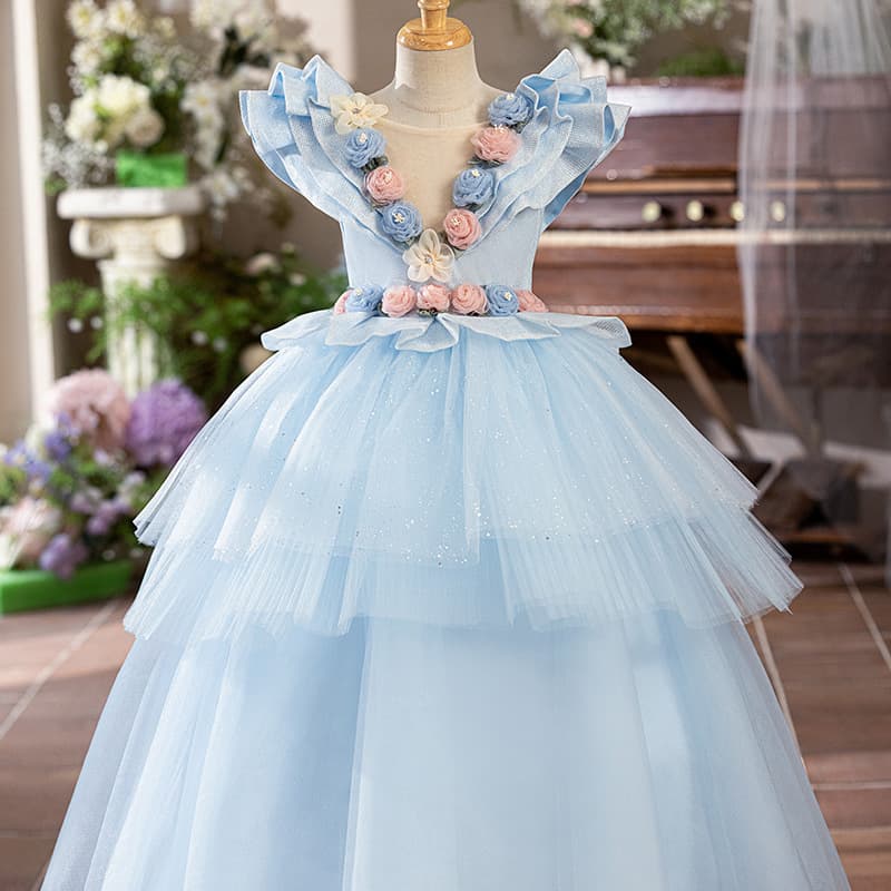 Children's Dress Princess Dress 2026 New Style Elegant Girl Catwalk Flower Fairy Little Girl Birthday Piano Performance Dress