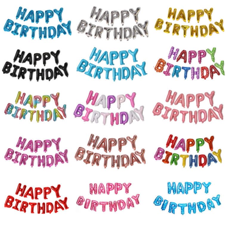 HAPPY BIRTHDAY Banner Happy Birthday Letter Balloon Children's Party Decoration Arrangement Aluminum Film Balloon