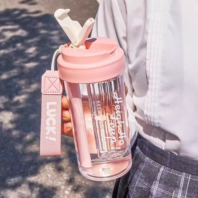 Water cup summer large capacity plastic cup straw cup high appearance value 2026 food grade student children going to school girls