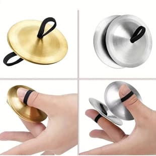 Belly Dance Finger Cymbals (1 Pair) Finger Bells Hand Cymbal Dance Hand Accessory Prop Orff