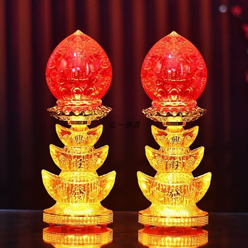 Home Buddha LED Lamp, Wealth God Lamp, Lotus Lamp, Bodhisattva Offering Lamp, Wealth Lamp, Altar Immortal Lamp, Eternal Light, Ancestor Lamp