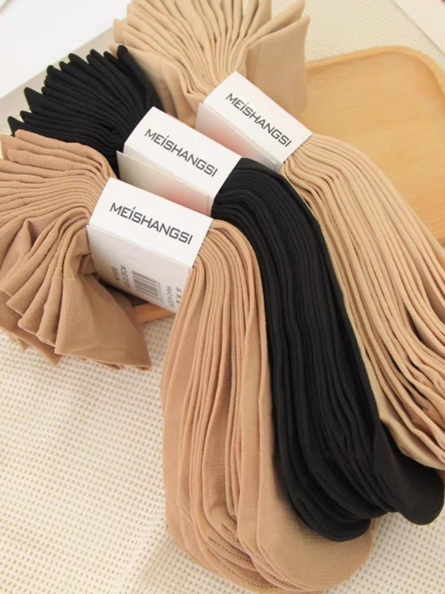 Thickened women's stockings, short socks, non-slip, black, suitable for women, mothers, and the elderly, spring and autumn, short style, summer women's socks.