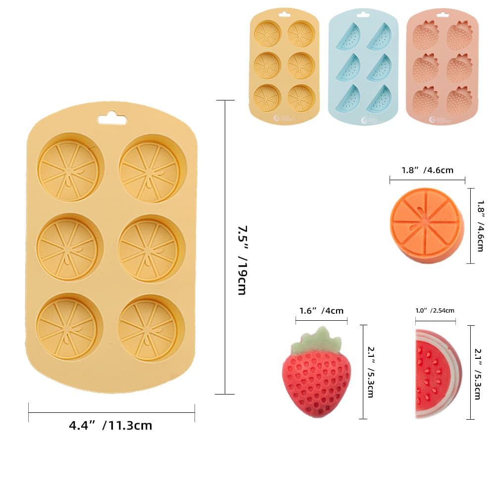 Silicone Mold Fruit Watermelon Strawberry Chocolate Mold DIY Gummy Candy Mold