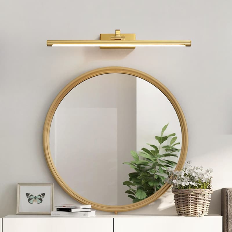 American-style high-end solid brass bathroom mirror light, creative hallway picture light, minimalist LED bathroom vanity mirror light