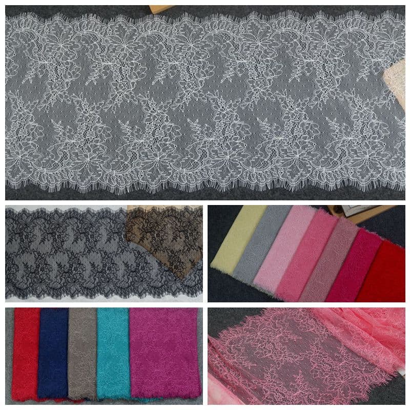 15-color export lace trim accessories handmade DIY sewing eyelash trim wedding dress clothing home decoration.
