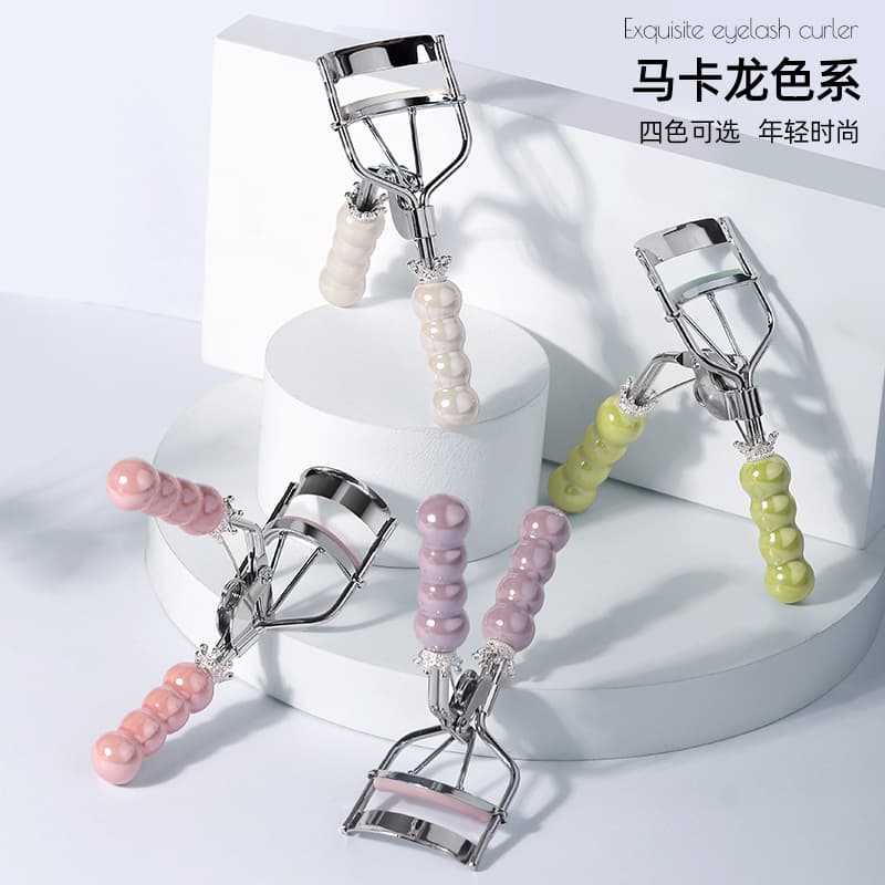 Manufacturer Micro-Transparent Four-Wave Bead Crown Handle Eyelash Curler Wide-Angle Curling Eyelash Curler Eyelash Curler Tool Wholesale