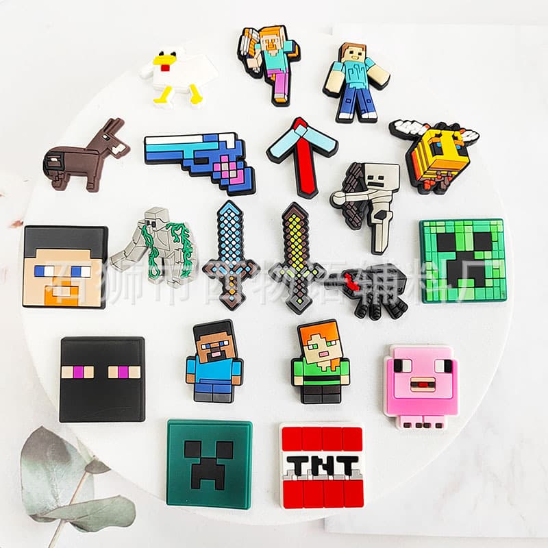 Minecraft Croc Charms Amazon Cross-border Shoe Charms Shoe Buckles PVC Soft Rubber Accessories Garden