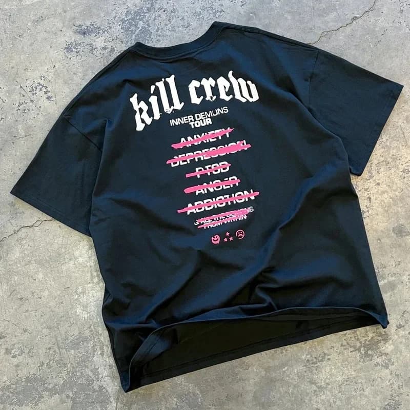 【Cross-border EU Size】American Tshirt Men Women KILL CREW Print High