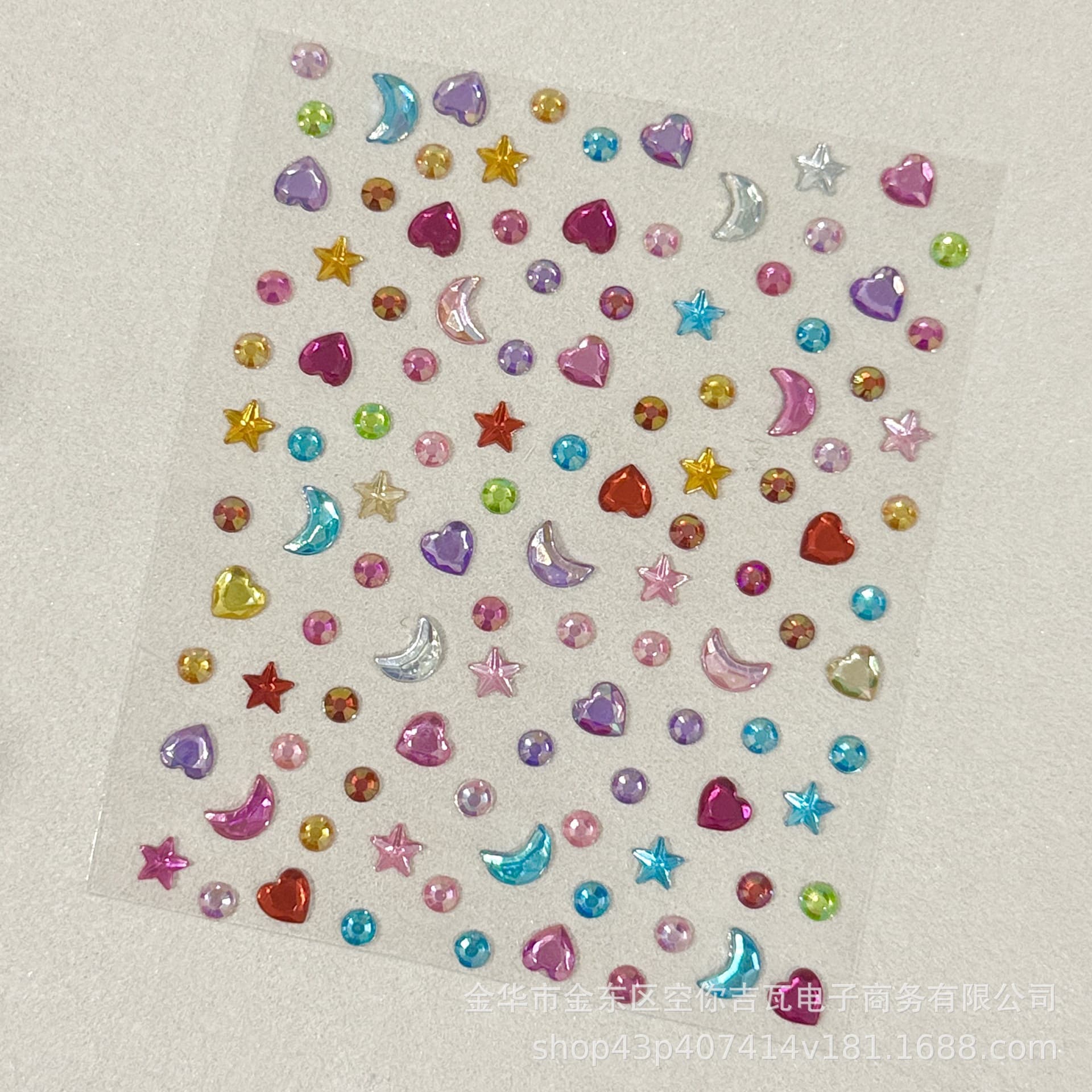 Amazon Best-Selling Moon Star Heart Gem Stickers for Handmade DIY Performance Decoration Crystal Diamond Stickers