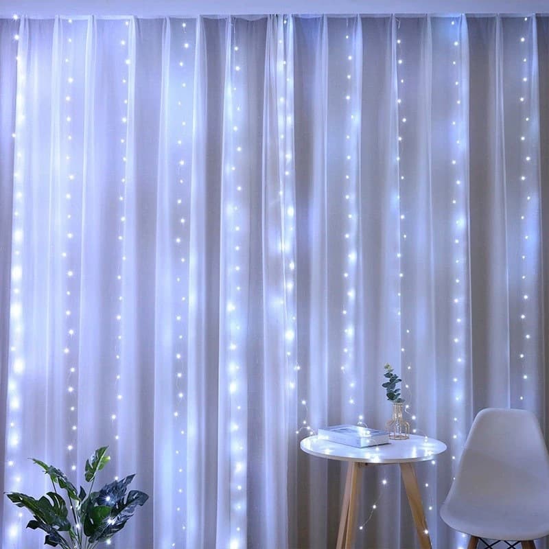 LED Copper Wire Light String USB Remote Control Curtain Light Hook Room Decorative Colorful Light Copper Wire 3cm Spacing