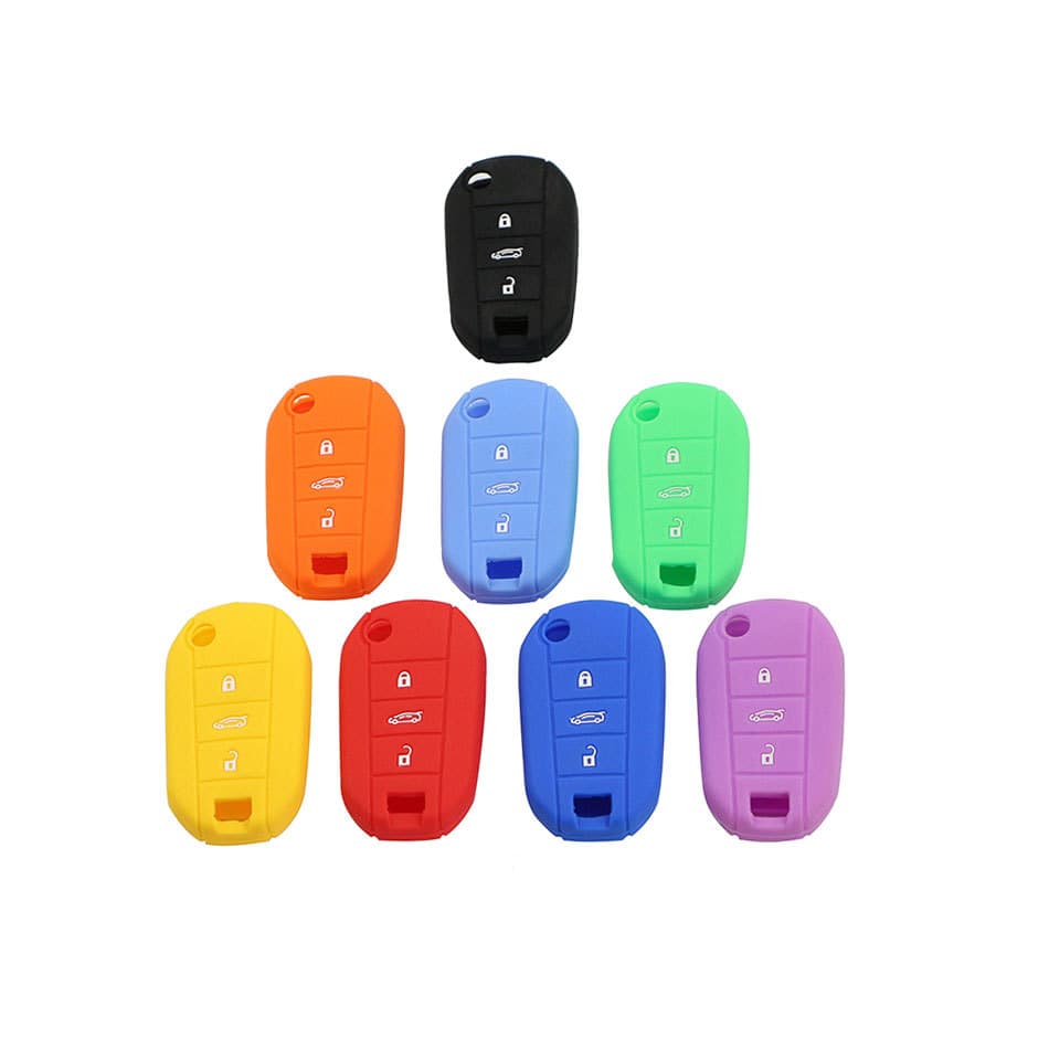 Silicone Protective Key Cover for Peugeot 3008 408 508 2008 Citroen C3XR/C6 Car Key Drop Resistance High End Style OEM