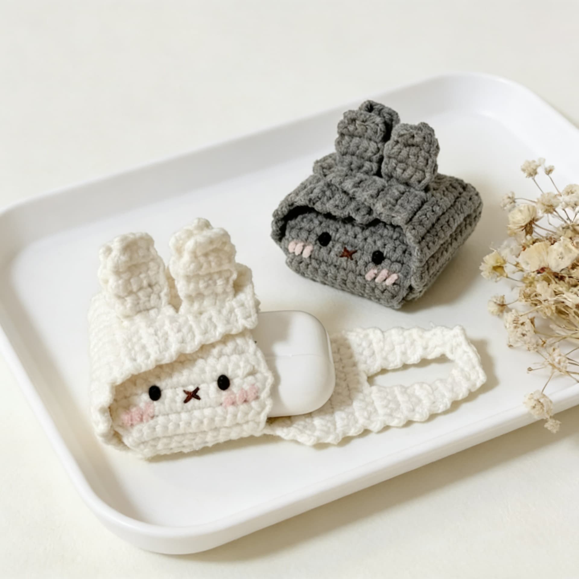 Cross-border Bunny & Bear AirPods Pouch Rabbit and Bear Pattern AirPods Storage Case Protective Cover