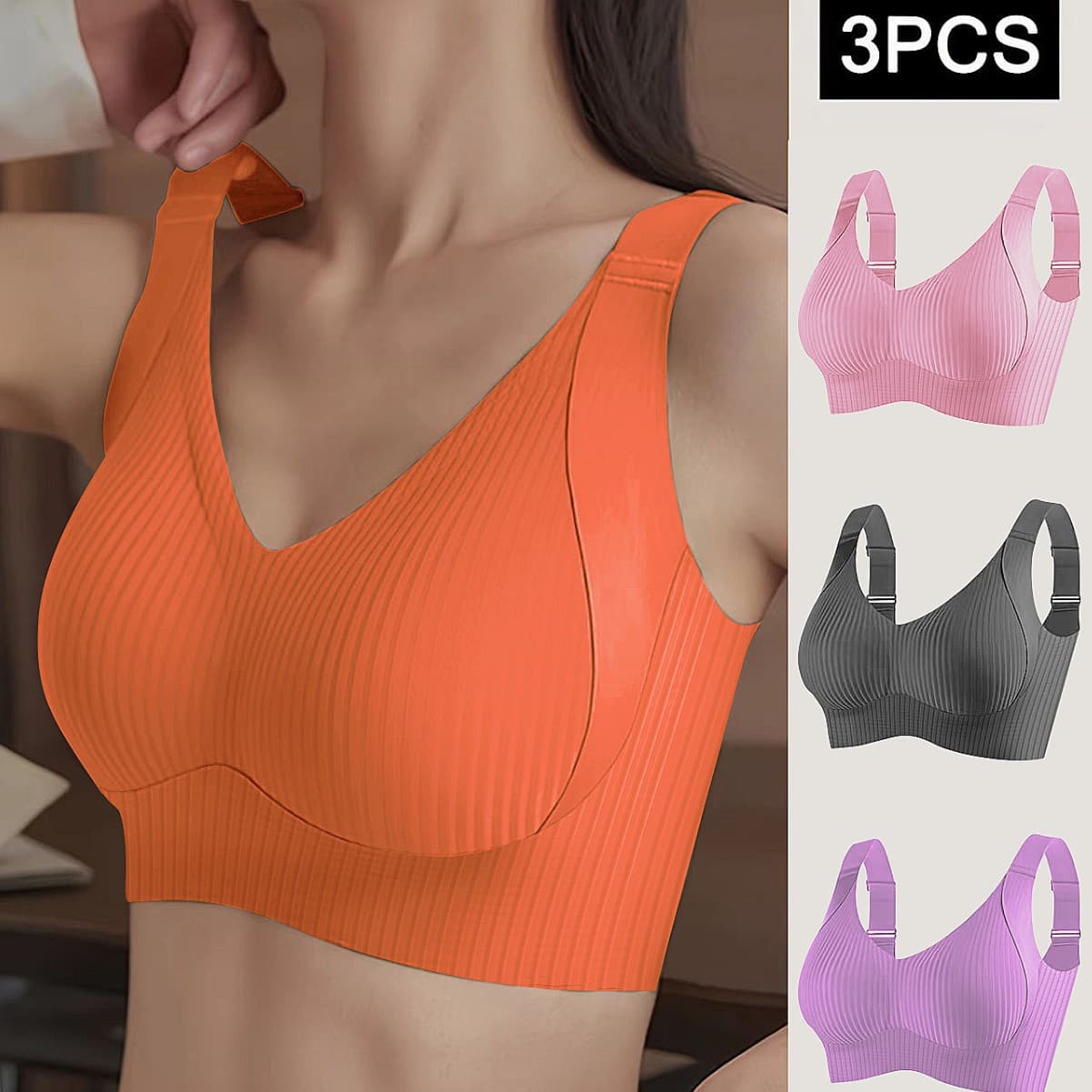 Cross-Border Underwear for Women with Big Breasts, Small Bra, Lifting and Anti-Sagging, Large Size Adjustable, Seamless Breast-Retracting Women's Bra