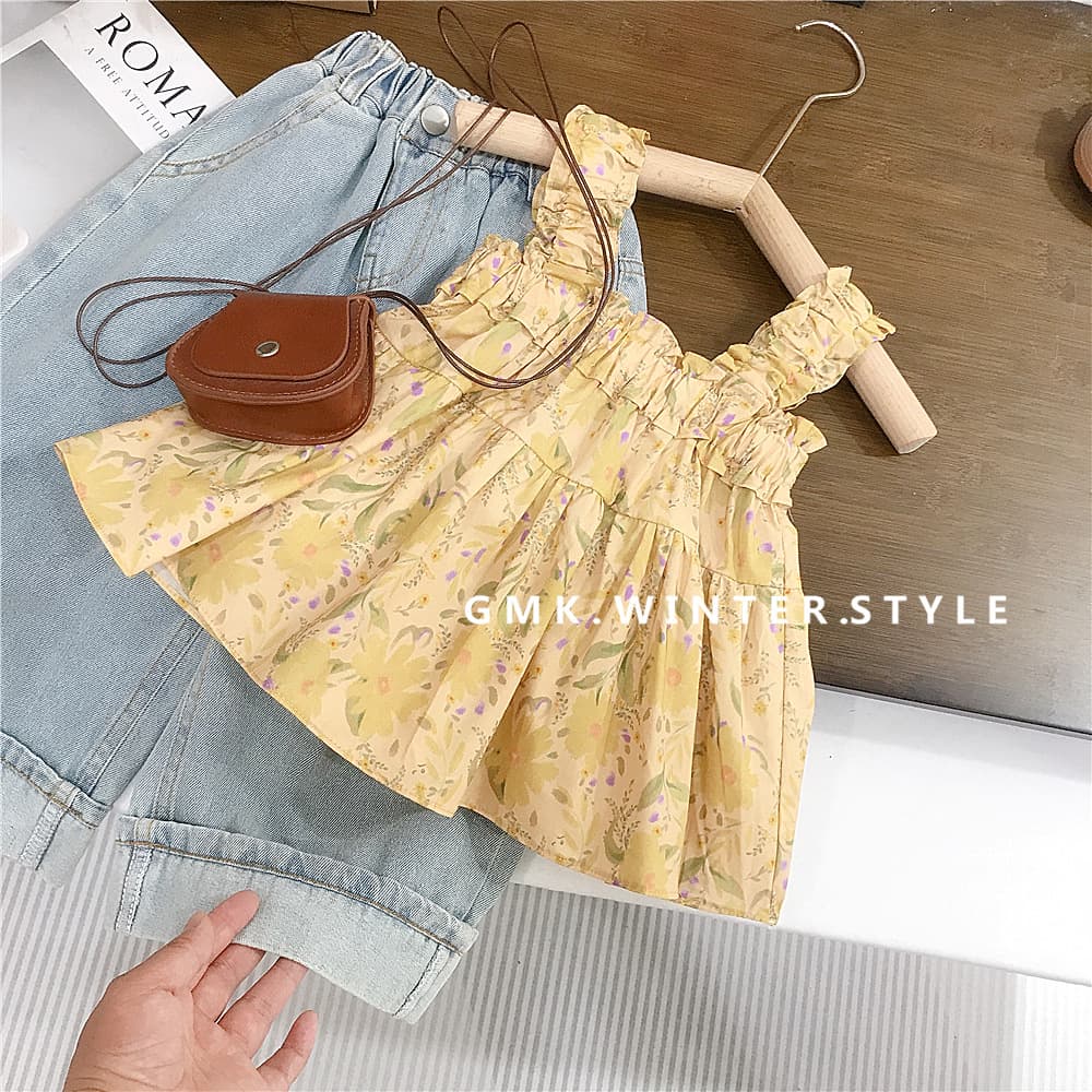 Girls Thin Blouse, Sleeveless Tank Top, Summer New Style, Fashionable Baby Top, Trendy, Export