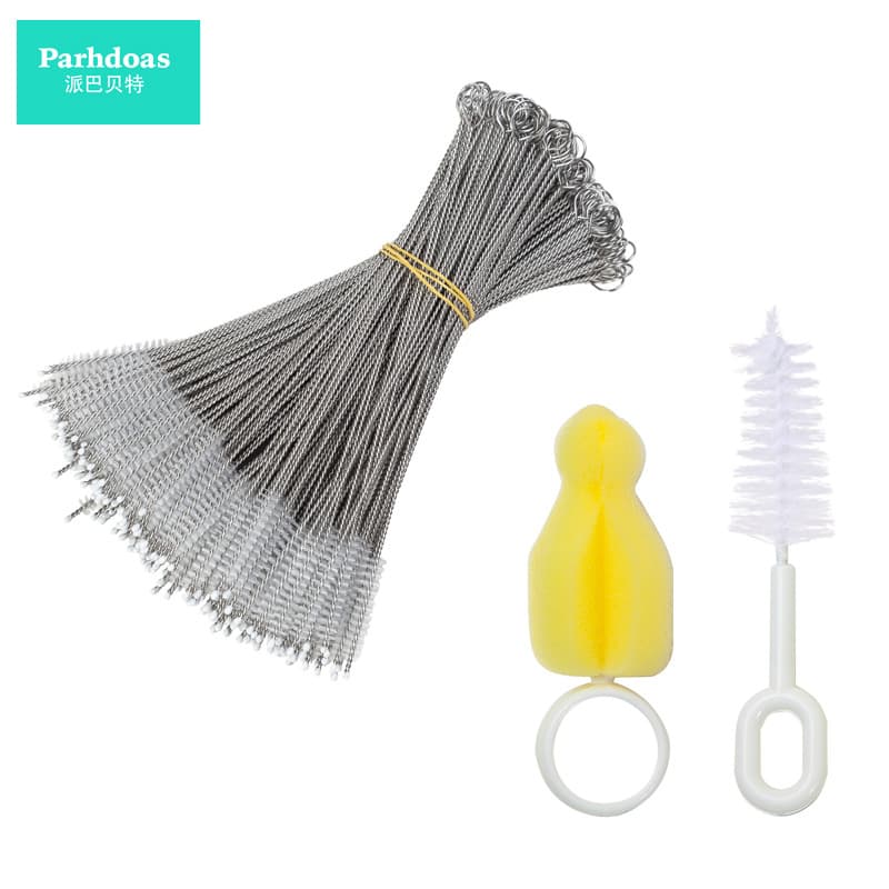 Pi Baby Bottle Straw Brush Stainless Steel Straw Brush Bottle Nipple Straw Brush 70324