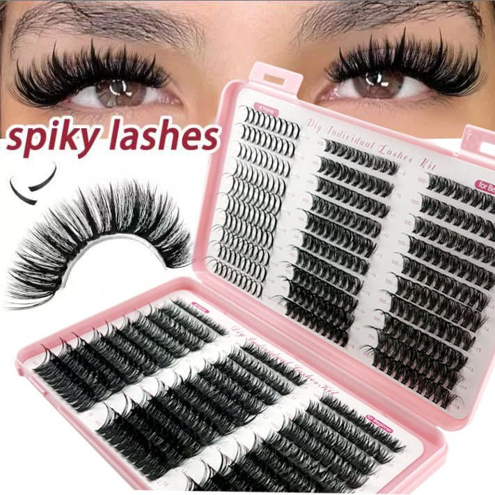 Customizable Spikes Pointed Fairy False Eyelashes, Amazon Hot Selling New DIY Segmented 100D