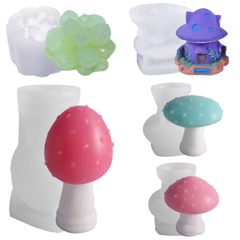 36 Resin Molds Cactus Succulent Flower Chocolate Cake Scented Candle Plaster Silicone Mold