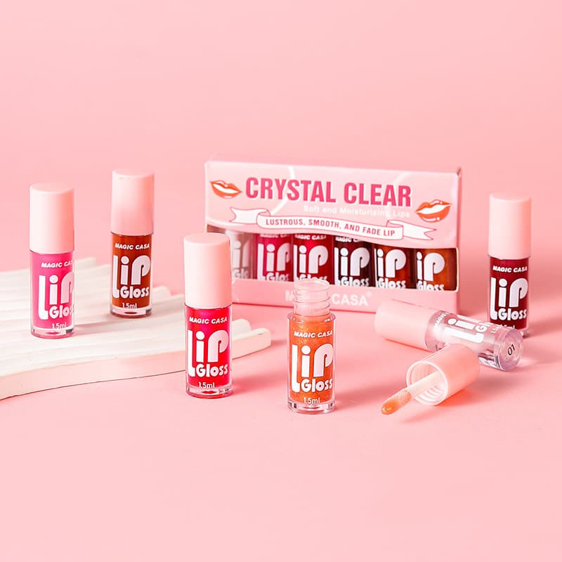 Cross-border Bestseller 6-Piece Set Water Gloss Jelly Lip Oil Plumping Lip Gloss Moisturizing Base Lip Stain Lip Glaze