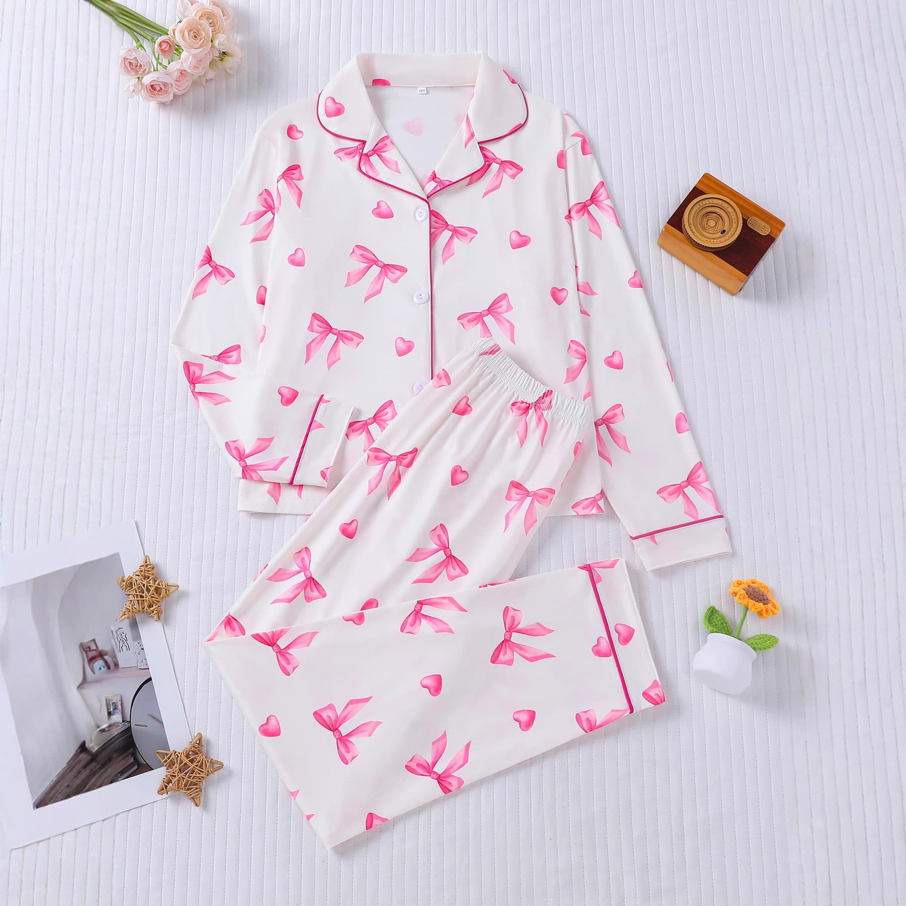 New Cross-border Children's Flame-retardant Fabric Printed Long-sleeve Pajama Set with Pants, Comfortable and Versatile Homewear, Wholesale