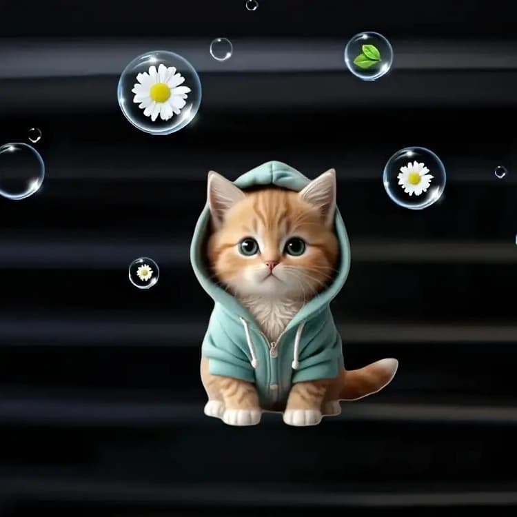Cross-Border Trade Hoodie Cat Finished Vent Clip Car Decoration Aromatherapy Cute Acrylic Waterproof Decoration