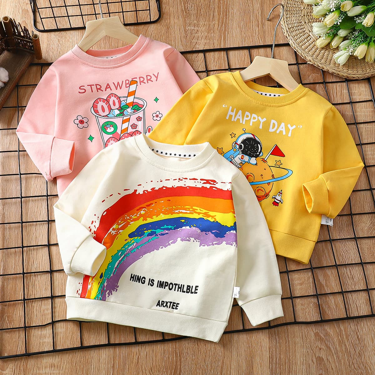 Children's Sweatshirt 2026 Autumn Style Pure Cotton Boys and Girls Long-Sleeved T-Shirt Single Top Infant Baby Pullover