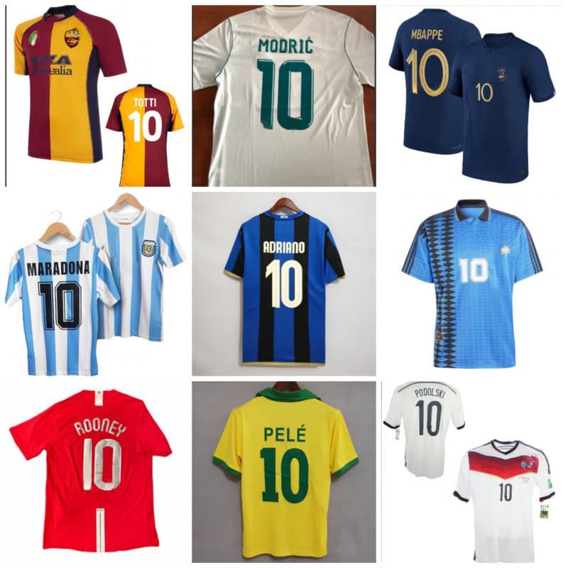 Retro football jersey No. 10 star printed jersey, Argentina, Naples, Germany, Bayern