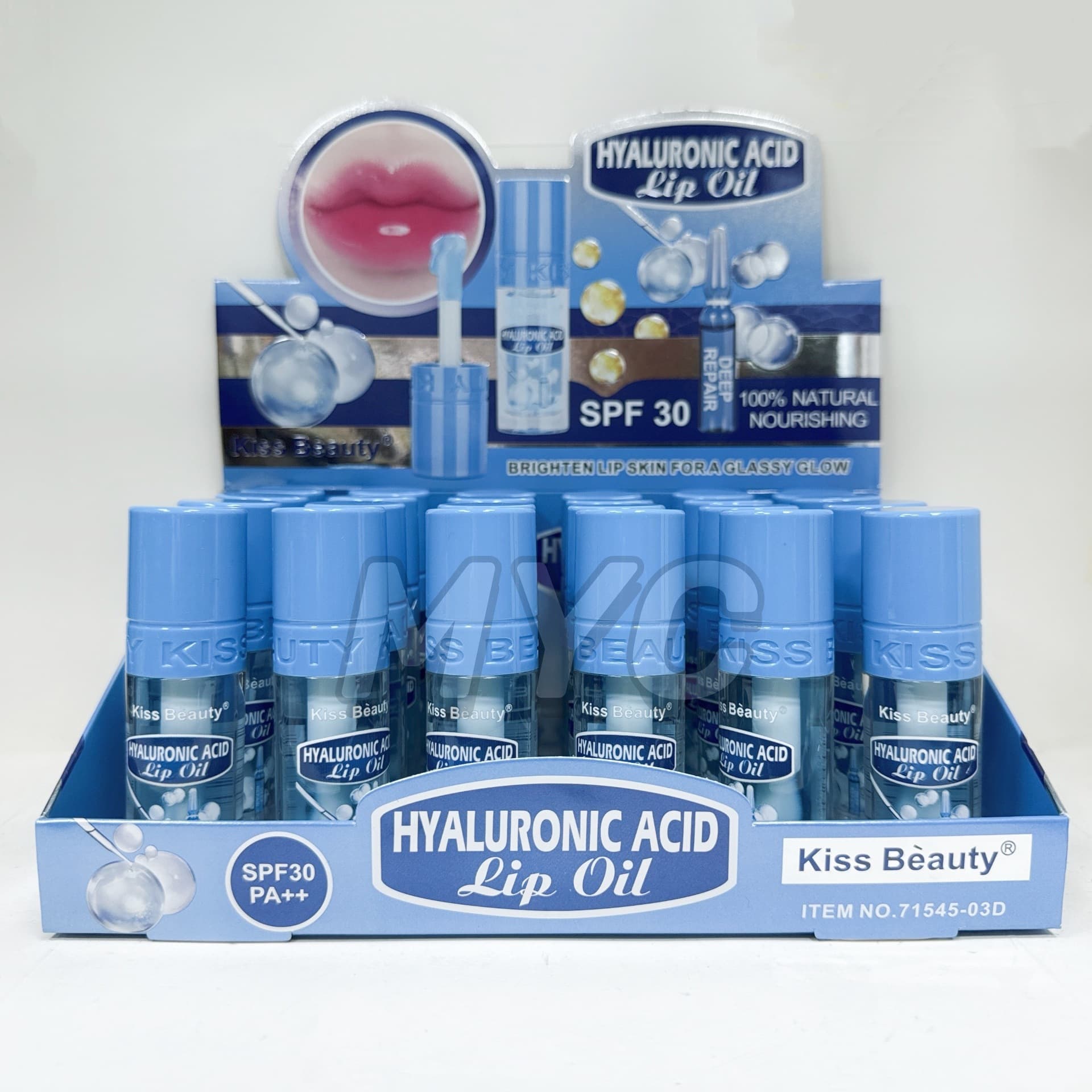 Cross-border Transparent Mirror Water Gloss Lip Glaze Moisturizing HYALURONIC ACID Lip Oil 24PCS/Box