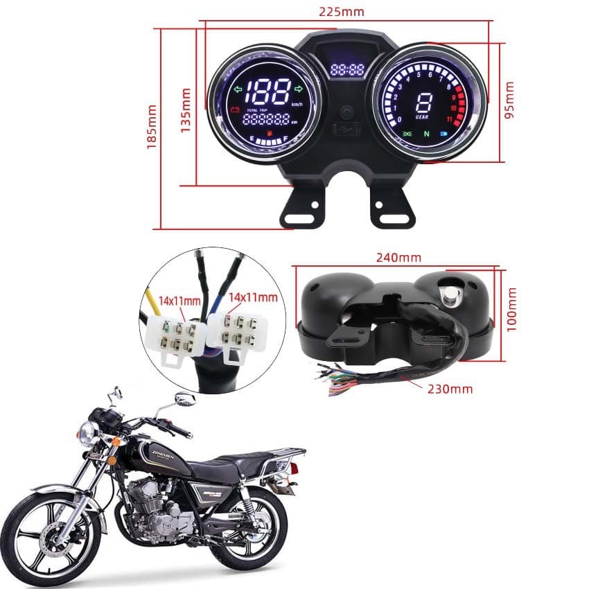 South American CARGUERO 200 motorcycle, Italika RC200 RC250, Thunder 125 gauges