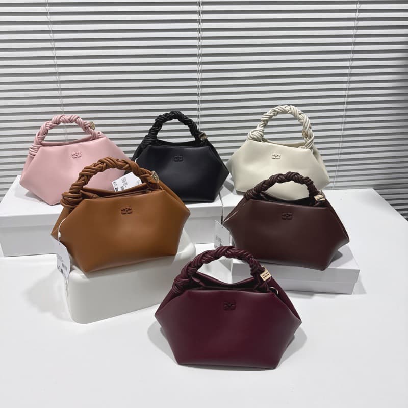GANNI Women's Bag 2024 New French-Style Tofu Bag Hexagonal Suede Shoulder Crossbody Bag Premium Underarm Bag