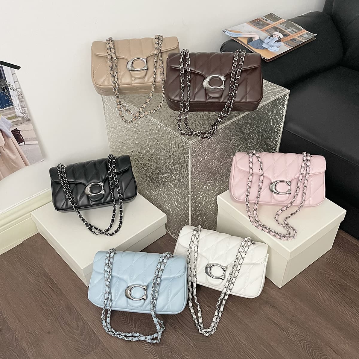 Women Bag Cross-Border Small Bag 2026 New Fashion Ladies Shoulder Crossbody Diamond Quilted Chain Square Bag