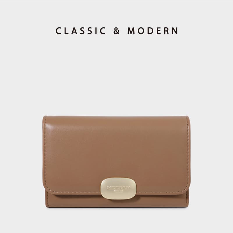Minwei New Style Medium-Short Women's Wallet Wholesale, Fashionable Minimalist Premium Soft Leather Tri-Fold Wallet for Women