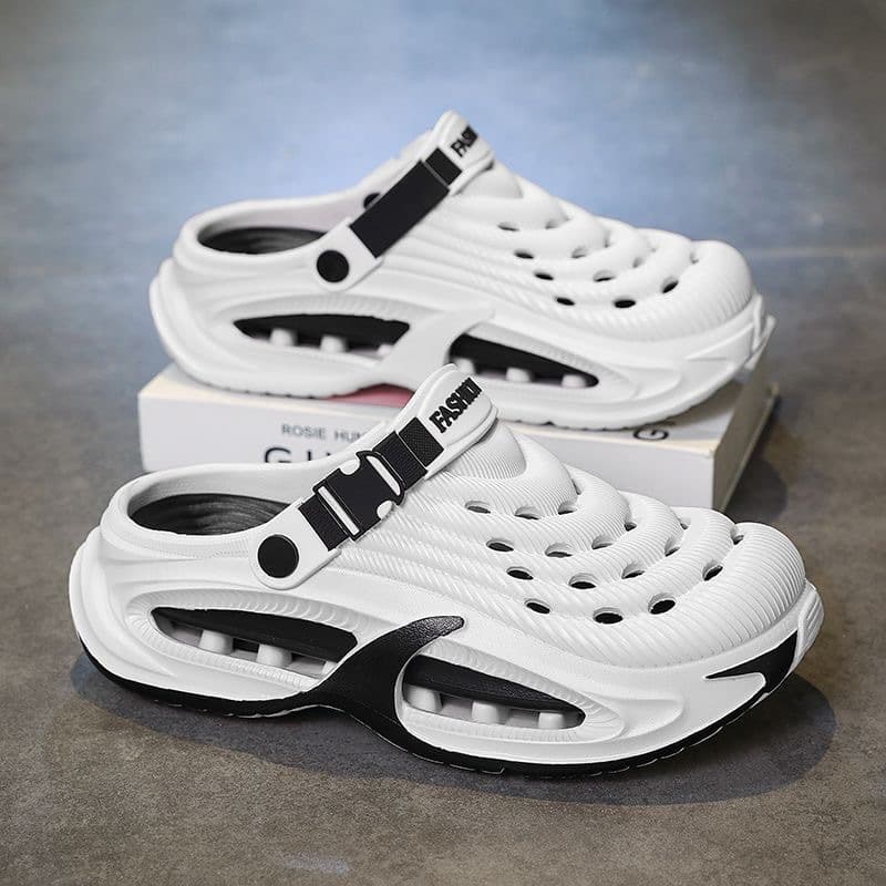 Men's Thick Sole Sandals Summer Outdoor Flip Flops Breathable Beach Shoes Clog Slippers