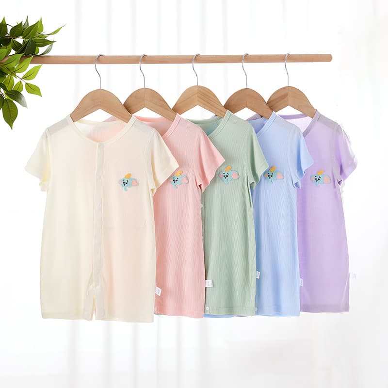 Summer baby short-sleeved jumpsuit Modal newborn romper 0-12 months male and female baby casual T-shirt