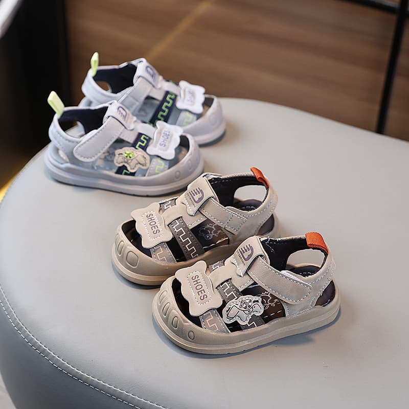 Baby Boy Shoes 0-1 Year, Non-Slip Soft Sole Infant Walking Shoes, Closed-Toe Sandals, Summer Breathable Toddler Beach Shoes