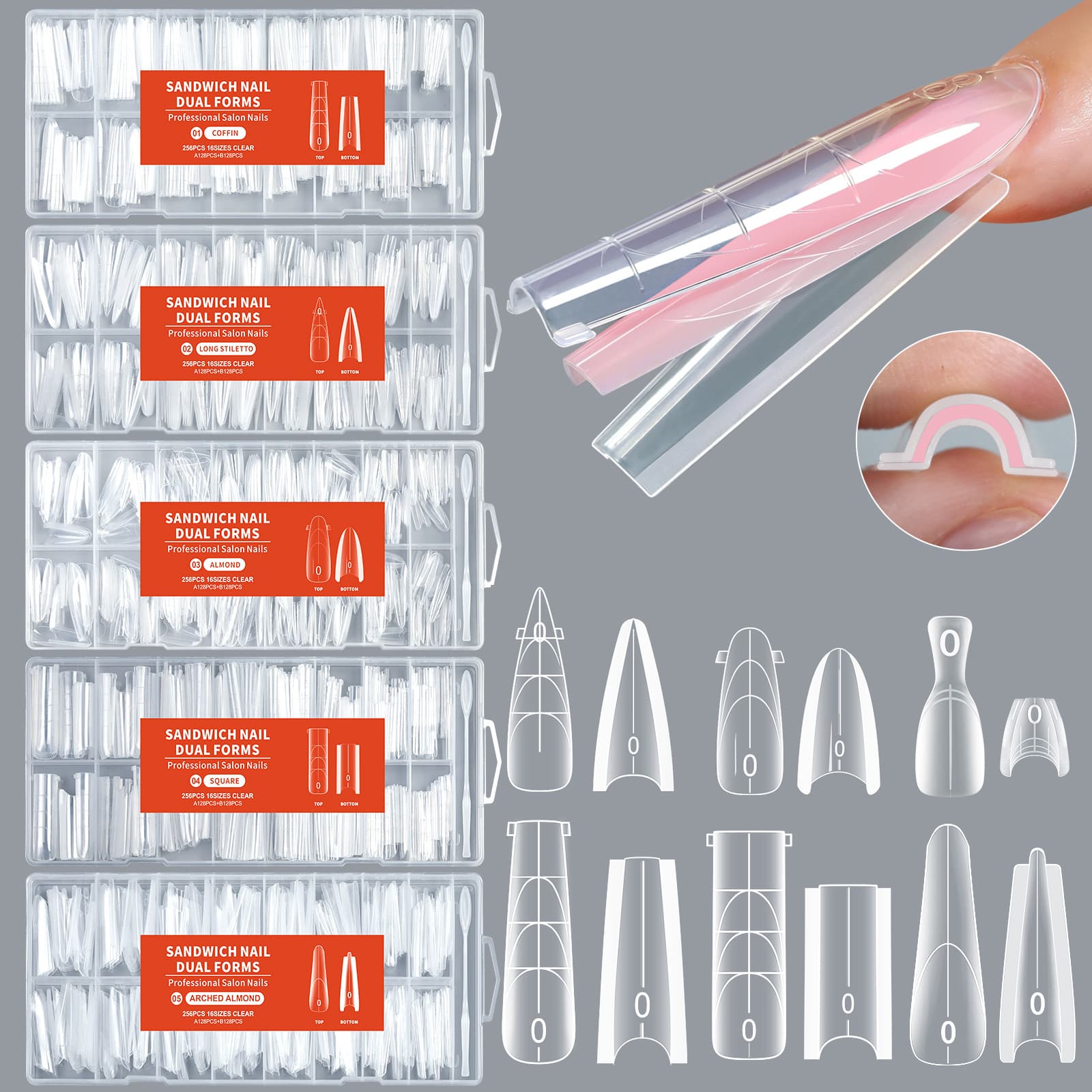 The popular manicure sandwich nail film quickly extends sandwich nail mold without paper support crystal light therapy without construction mold