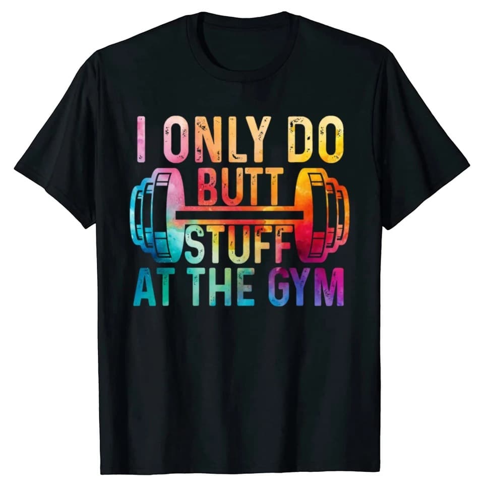 Funny Butt-Themed Gym Cotton T-Shirt for Men and Women, Fashionable Casual T-Shirt, Loose Street Style T-Shirt