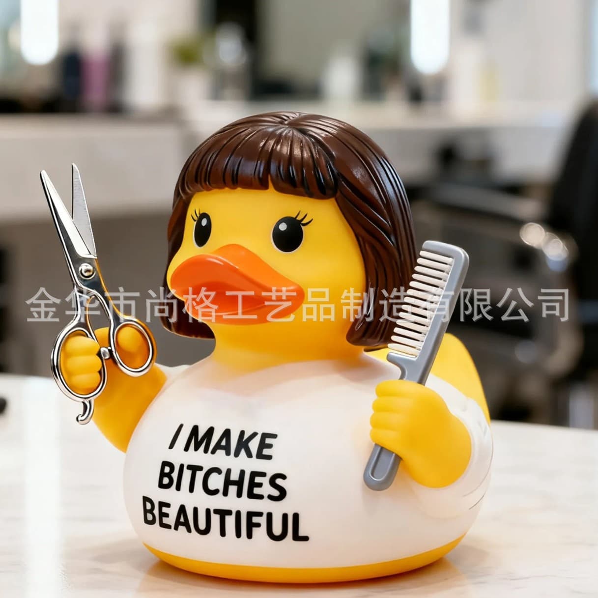 Amazon New Hot Seller Barber Duck Figurine Creative Resin Decorative Ornament