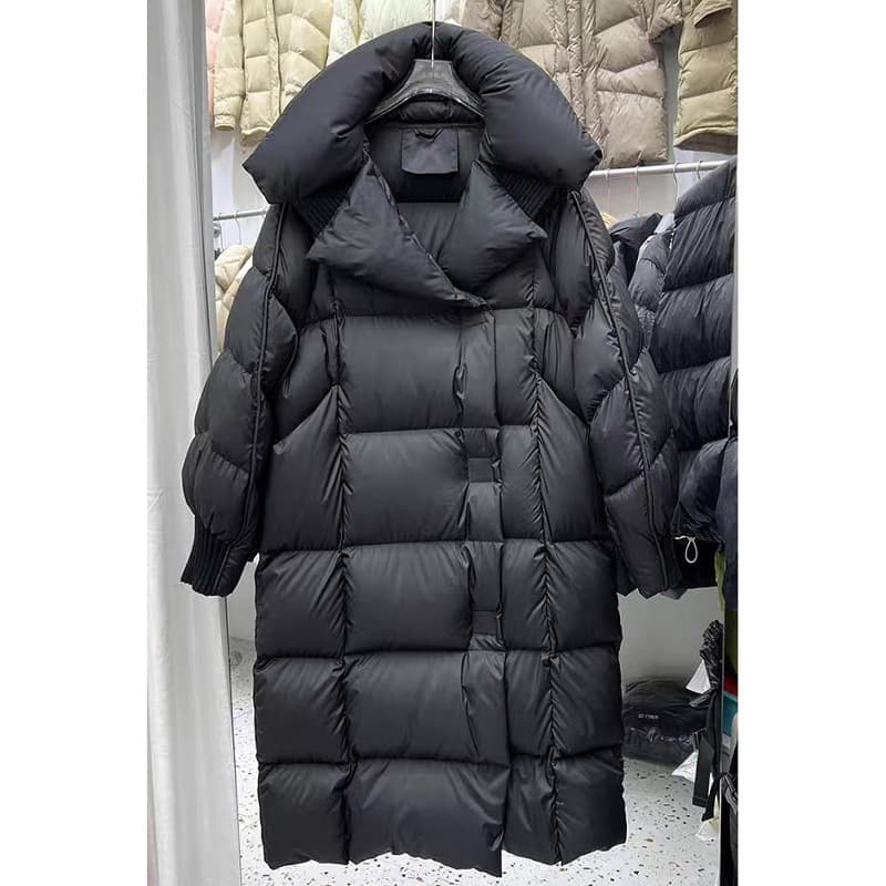 New National Standard 90% White Goose Down Puff-Style Long Loose Thick Winter Coat - Clearance Sale