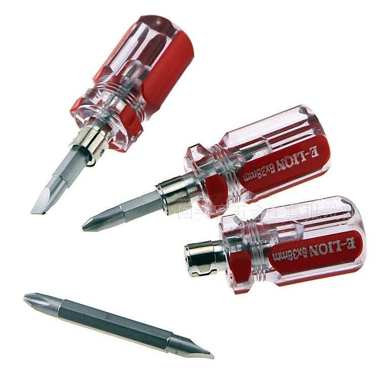 Manufacturer's transparent crystal handle mini screwdriver eleven-character dual-purpose screwdriver ultra-short screwdriver screwdriver small carrot head