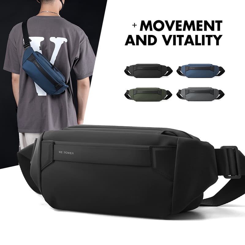 WEPOWER New Men's Crossbody Bag, Techwear Chest Single Shoulder Bag, Trendy Lightweight Crossbody Bag