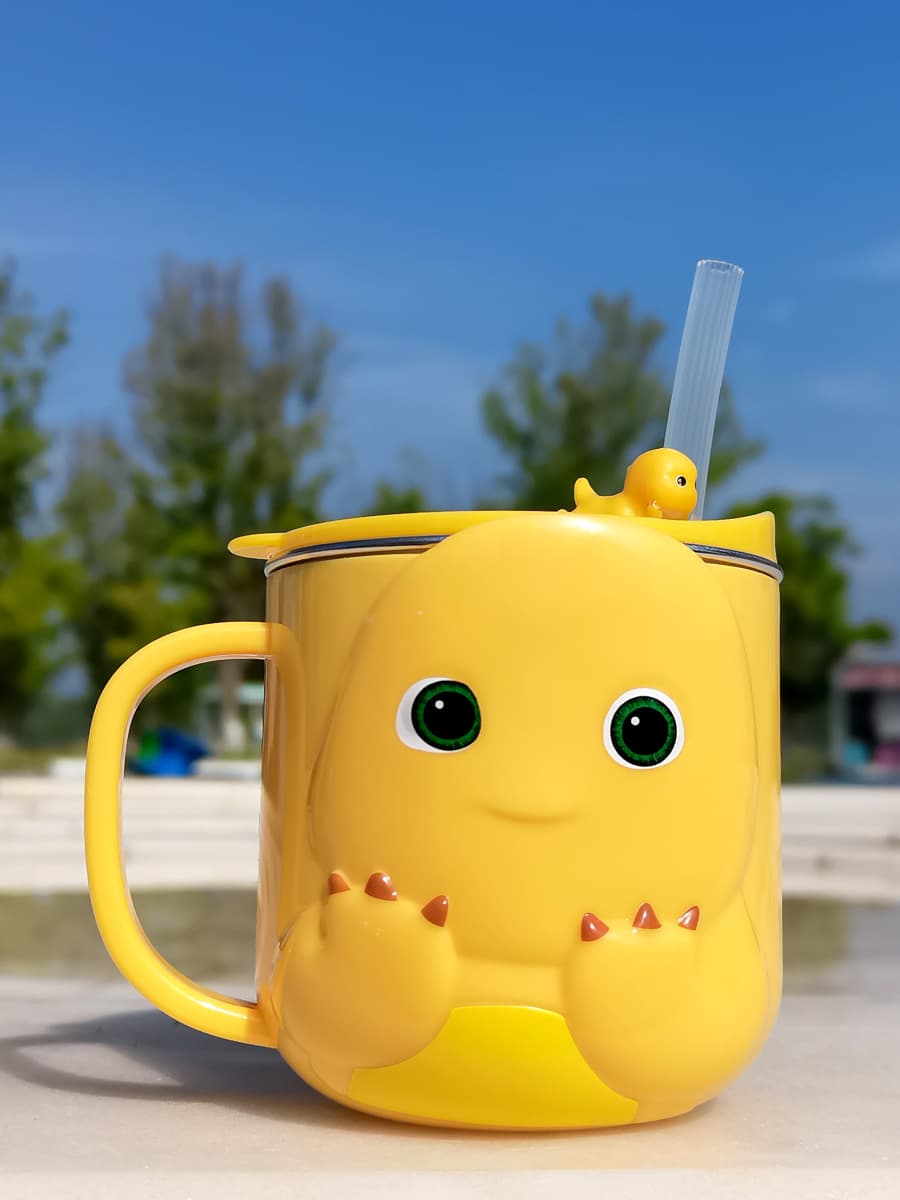 Children's Milk Bottle 316 Stainless Steel Baby Drinking Sippy Cup Home Use Graduated Kindergarten with Straw