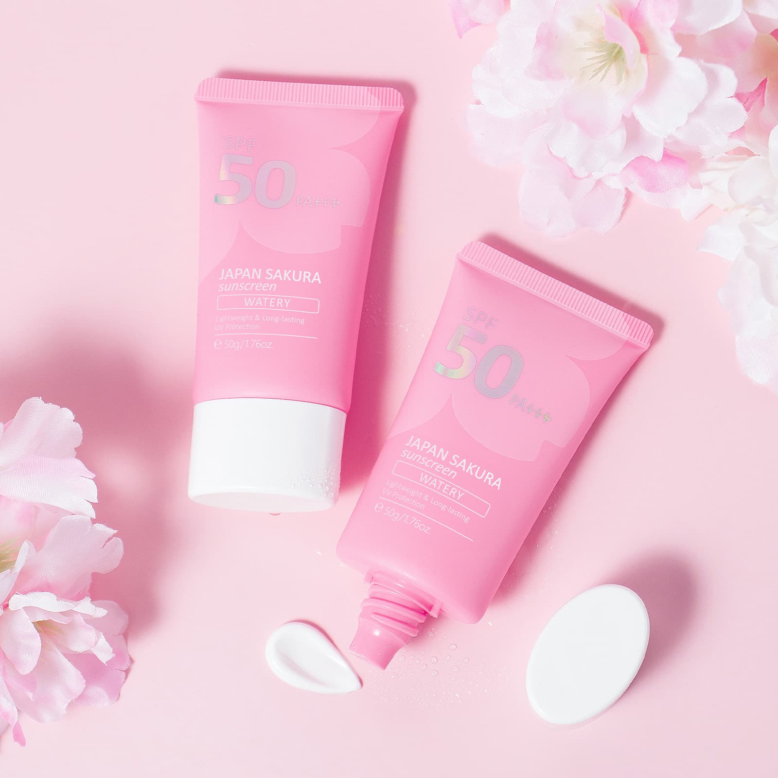 LAIKOU Sakura Sunscreen Moisturizing Version 50g Hydrating Moisturizing Isolation Cream Universal for All Skin Types
