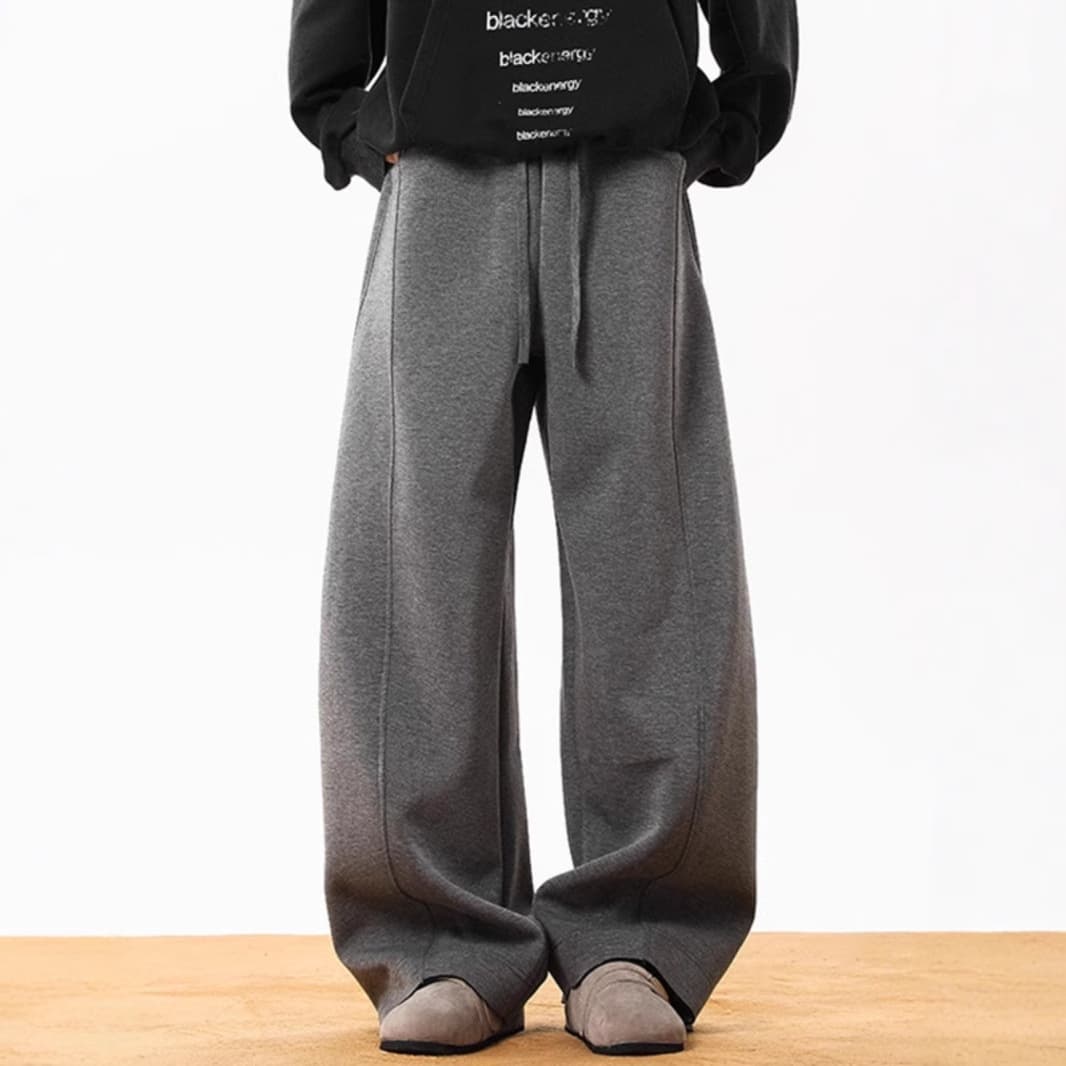 Old Money Style Scimitar Pants Men's Autumn and Winter Pure Cotton American Casual Wide-Leg Pants Loose Straight Men's Spring Sweatpants