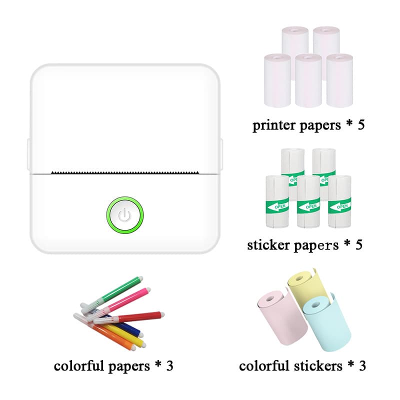 Cross-border Mini Bluetooth Error Question Printer Portable Thermal Label Printer Document Pocket Mini Printer Wholesale