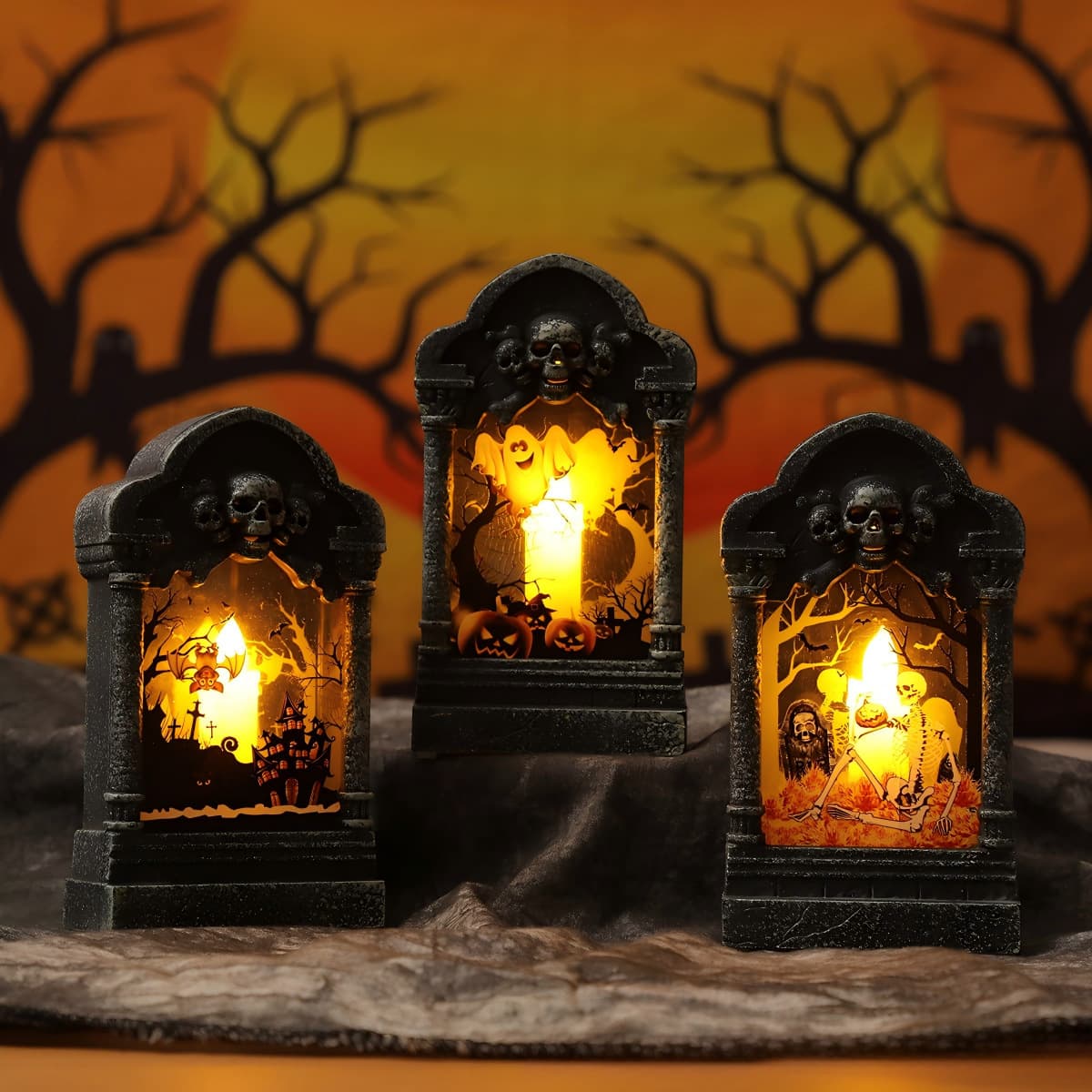 Halloween Tombstone Haunted House Bar Horror Set Tombstone Foam Luminous Tombstone Halloween Tombstone Photography Props