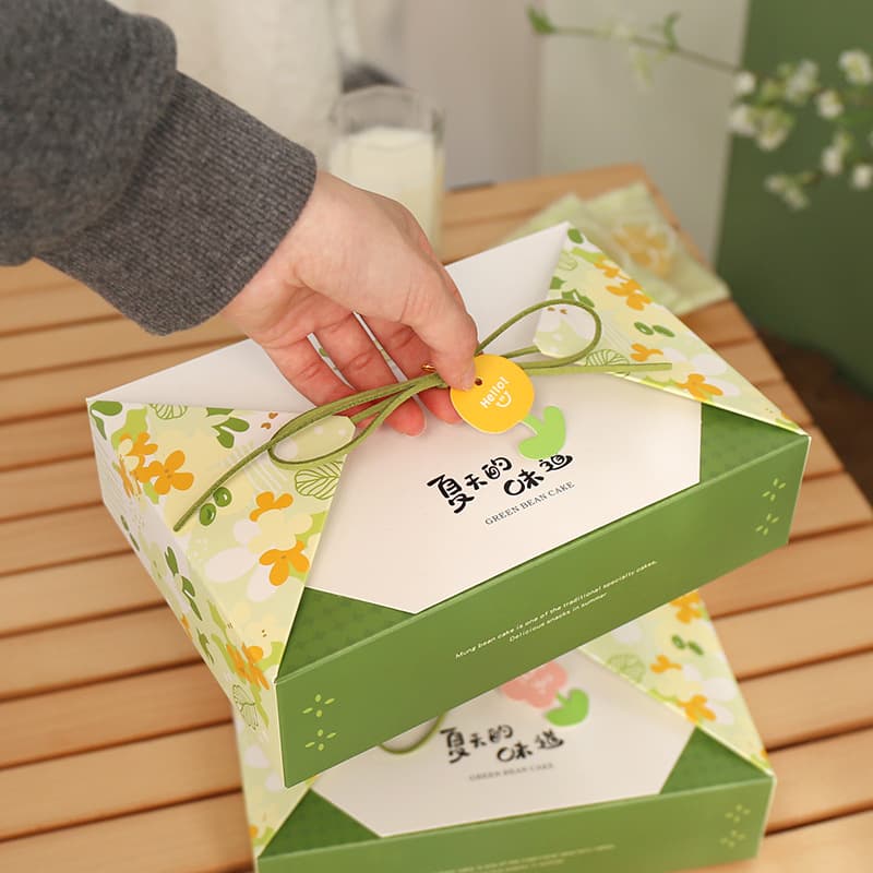 Creative Portable 8-Count Mung Bean Cake Packaging Box Bakery Dessert Cake Sandwich Afternoon Tea Picnic Takeout Gift Box
