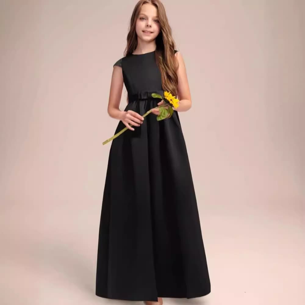 New Children's Performance Dress for Girls, Sleeveless Concert Piano Cello Recital Gown for Older Kids