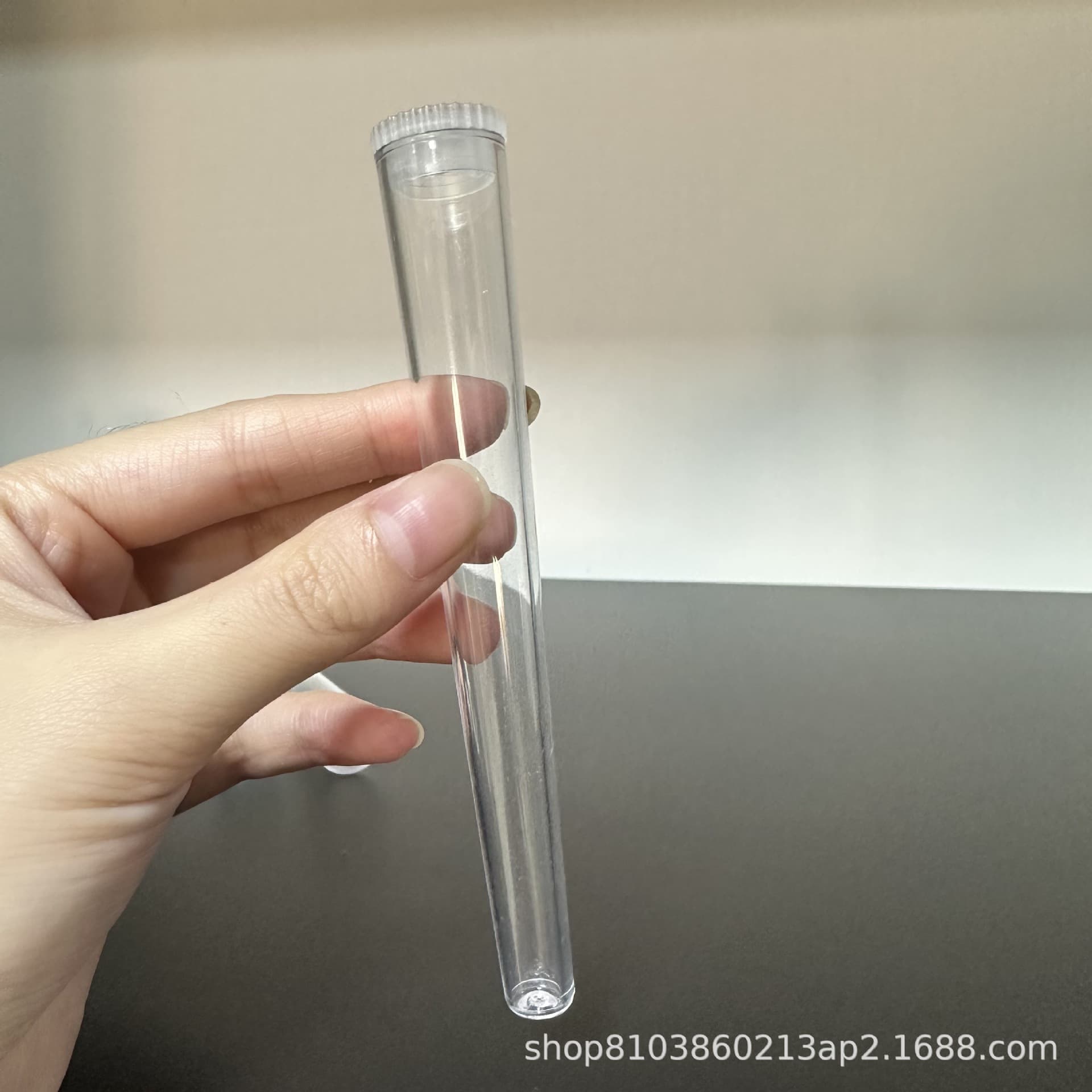 Cross-Border 110mm Plastic Transparent Tubes, Pre-Rolled Cigarette Paper Tubes, Conical Tubes, Cigarette Paper Horn Tubes, Detachable with Caps